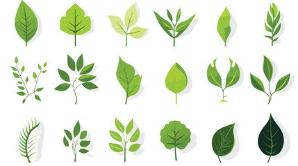 Logos of green leaf ecology nature element vector icon