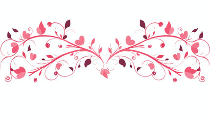 Fototapeta na wymiar Love Frame Valentines Day Ornament Line. Womens Moth