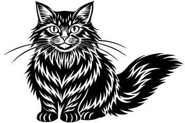maine coon silhouette vector illustration 