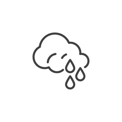 Cloud with rain line icon
