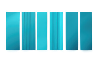 Set of Four Blue Strips on White Background. On a White or Clear Surface PNG Transparent Background.