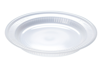 Disposable white plastic plate isolated on transparent background Remove png, Clipping Path, pen tool