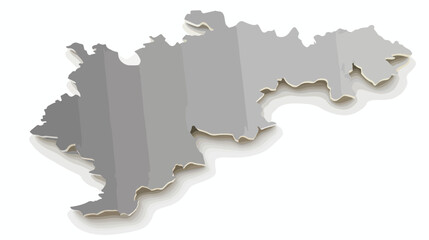 Map of Brunei Darussalam with shadow on gray flat vector