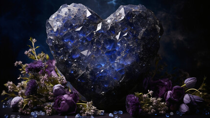 A heartshaped display in the indigo cosmos for a magic