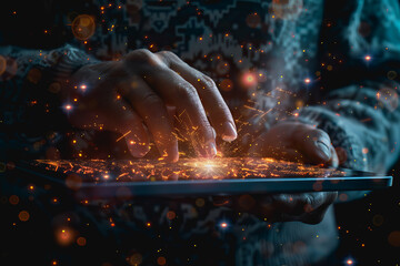 Businessman and data stock market graphic, networking, and data analytics connection