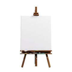 Easel and canvas isolated on transparent background