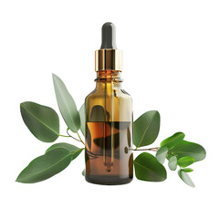 Eucalyptus oil bottle isolated on transparent background