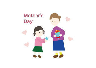 母の日にカーネーションを贈る子供