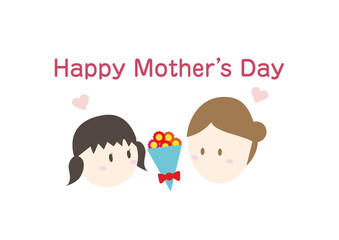 母の日にプレゼントを贈るイラスト