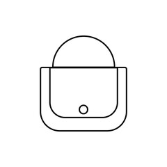 Handbag icon, Simple filled woman bag accessory. handle, female Fashion bag. Vector illustration on white background. EPS 10.