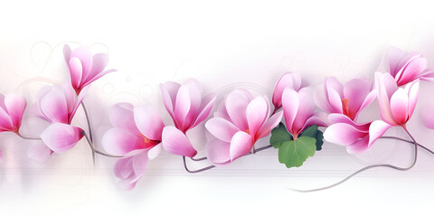 Beautiful Floral Frame Pink Magnolias in Watercolor for Wedding Invitations, Greeting Cards, and More