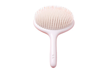 White Hair Brush on White Background. On a White or Clear Surface PNG Transparent Background.