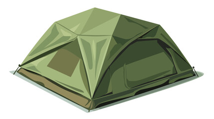 Military green tent icon. Isometric of military gree