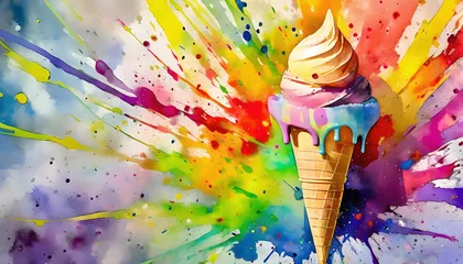 Foto auf Alu-Dibond Lively ice cream cone © PRILL Mediendesign