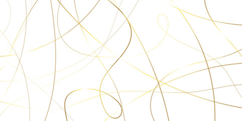 Abstract banner with an asymmetric texture. Simple childish gold scribble line backdrop.