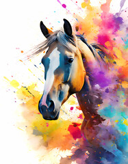 Lively horse portrait - obrazy, fototapety, plakaty