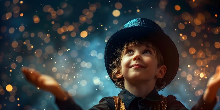 Young Magician Captivating the Audience with Wondrous Tricks and Enchanting Illusions