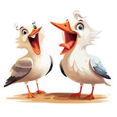 Adorable Loudly Laughing Seagulls clipart