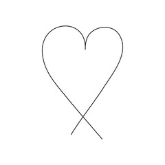 Hand drawn heart. Doodle heart isolated on white background. Vector illustration.
