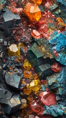 Delve into the captivating world of minerals with a tilted angle view, showcasing intricate microstructures that tell a geological story Bring the beauty and significance of minerals to life for your 