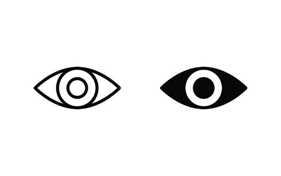 Eye icon set vector for web and mobile apps