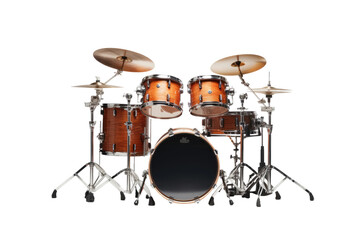 Fototapeta na wymiar Drum Set on White Background. On a White or Clear Surface PNG Transparent Background.