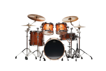 Drum Set on White Background. On a White or Clear Surface PNG Transparent Background.
