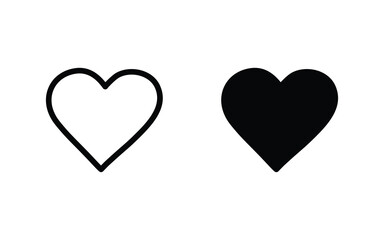 heart icons set, love symbols vector