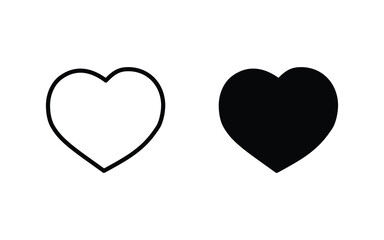 heart icons set, love symbols vector