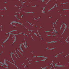 Red Tropical Leaf Seamless Pattern Design