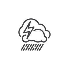 Thunderstorm line icon