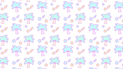 南国レトロポップ白フチパターン壁紙⭐︎PNG