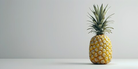 Vibrant Pineapple Party Host on Minimalist White Background