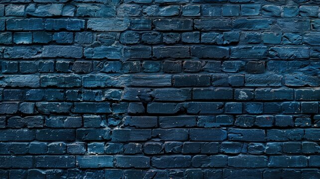 texture brick wall for background or for wallpaper of dark blue color