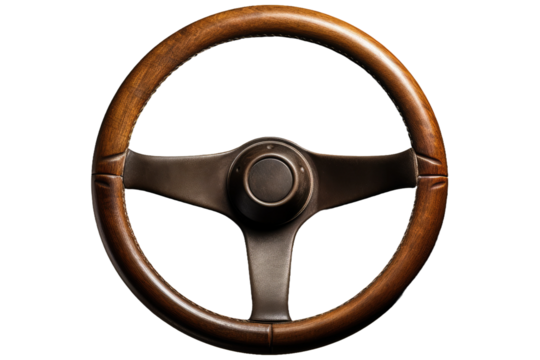 Steering Wheel on White Background. On a White or Clear Surface PNG Transparent Background.