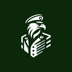 Military eagle logo: Symbolizes courage, strength, and honor, embodying the bravery and valor of military service.