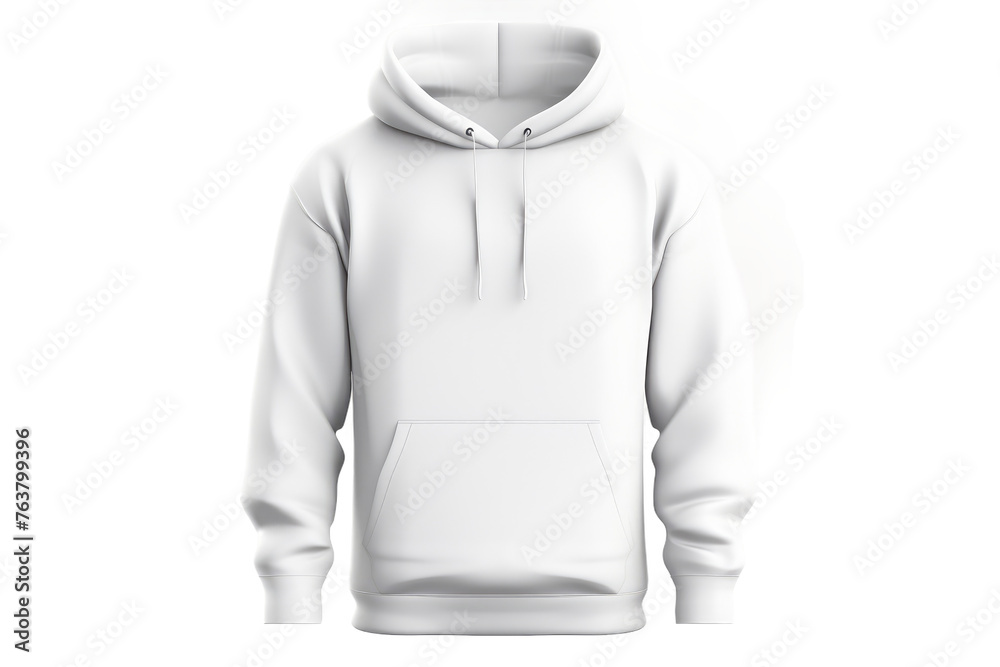 Wall mural White Hoodie on White Background. On a White or Clear Surface PNG Transparent Background.