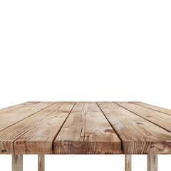 Wood table isolated on transparent background