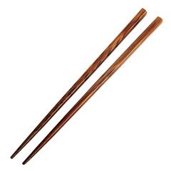 Wooden chopsticks cut out isolated on transparent background