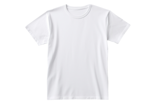 White T-Shirt on White Background. On a White or Clear Surface PNG Transparent Background.