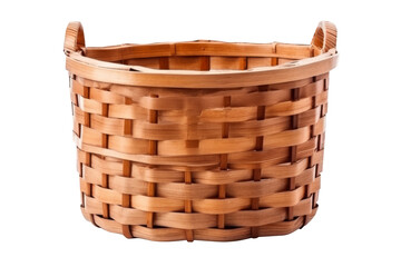 Wicker basket isolated on transparent background.