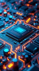 Obraz premium Futuristic processor chip macro