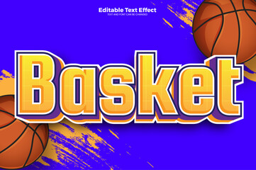 Basket editable text effect in modern trend style