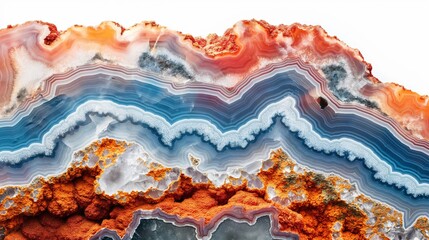 Geode Grandeur: Agate Stone with Crystal Formations - obrazy, fototapety, plakaty
