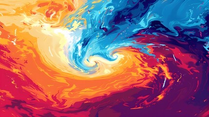 Fototapeta na wymiar Abstract Color Swirl, Excellent for Vibrant Backgrounds and Design Elements