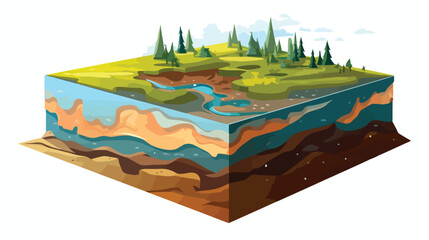 Petroleum terrain source isolated flat vector 