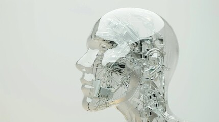Transparent Humanoid Head Design, Suitable for Medical and AI Education