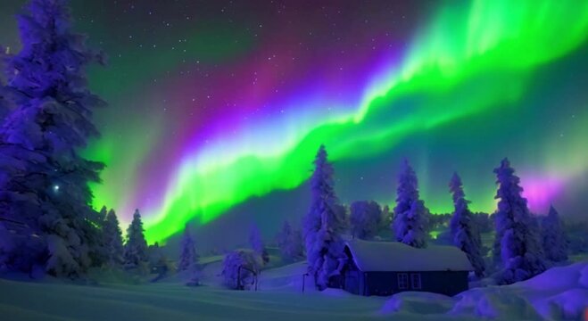 A colorful and beautiful 3D view of the aurora
