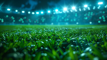Sprawling soccer stadium, its immense presence softened by a gentle blur that lends an air of tranquility to the scene