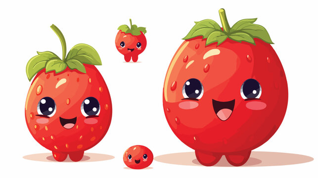 Rendered illustration of strawberry cartoon character